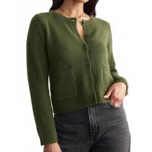 NEW MARGARET O'LEARY coco pocket cardigan in bay leaf